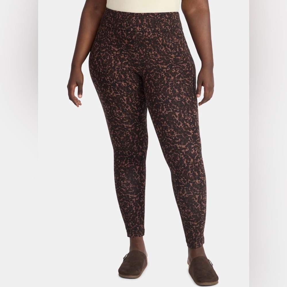 Terra & Sky 4X (28W-30W) Leopard Print High Waist Ankle Length Leggings